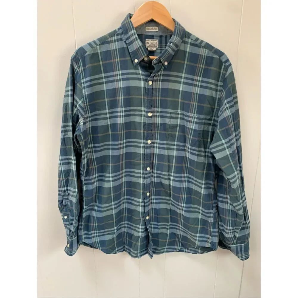 J. Crew Madras Mens Flannel Large